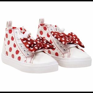 Disney Minnie Mouse Polka Dots Bows Girls Sneakers